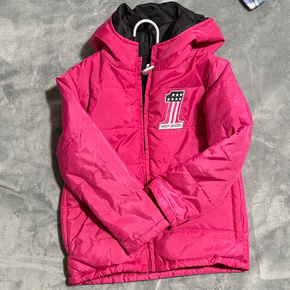 The North Face Pink and Black Hooded Jacket
